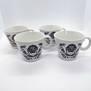 Set of 4 Vintage Woods & Sons Wellesley Ironstone Mugs 1970's